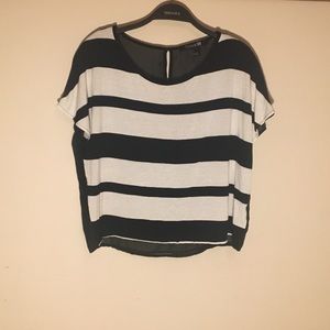 Forever 21 Black and White Striped Blouse
